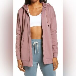 Zella Amazing Long Full Zip Hoodie Women’s Medium Dusty Mauve